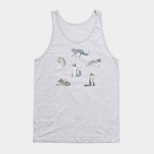 border collie pattern yellow Tank Top